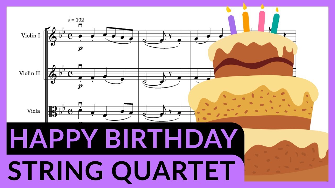 Happy Birthday, arranged for String Quartet | Sheet music preview