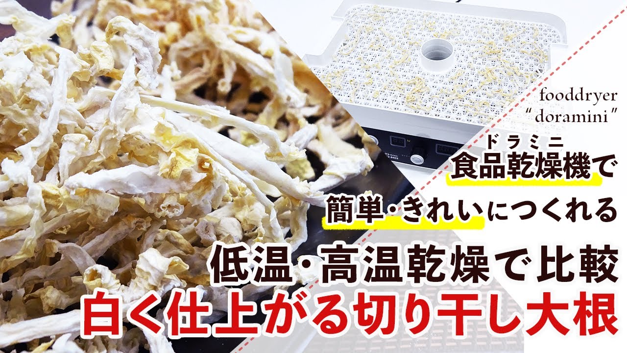 【乾燥温度別】簡単！白く仕上がる切り干し大根の作り方【フードドライヤー】