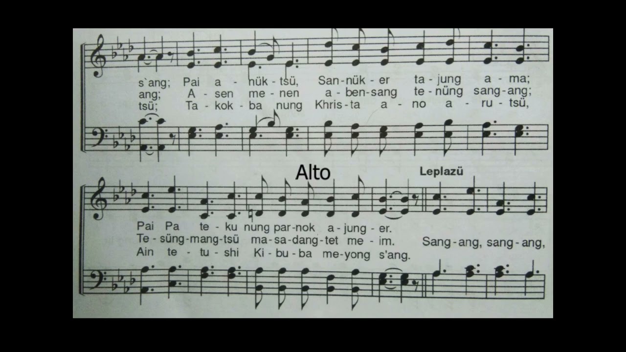 Ao hymnal no. 30 || Sangang sngang || praise him praise him || all parts melody instrumental
