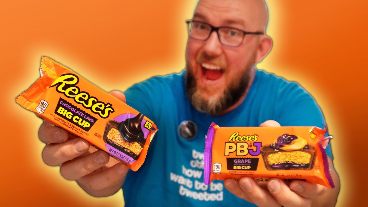 Reece's Big Cups Taste Test; The Original Caramel, PB&J, and Chocolate Lava