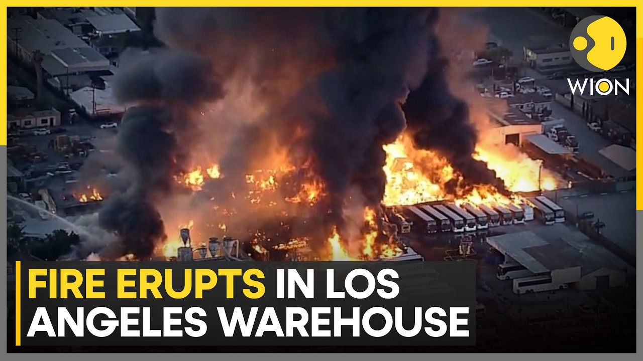 Los Angeles Warehouse Fire: Solar-Panel Covered Roof Burns in Major Warehouse Blaze | WION