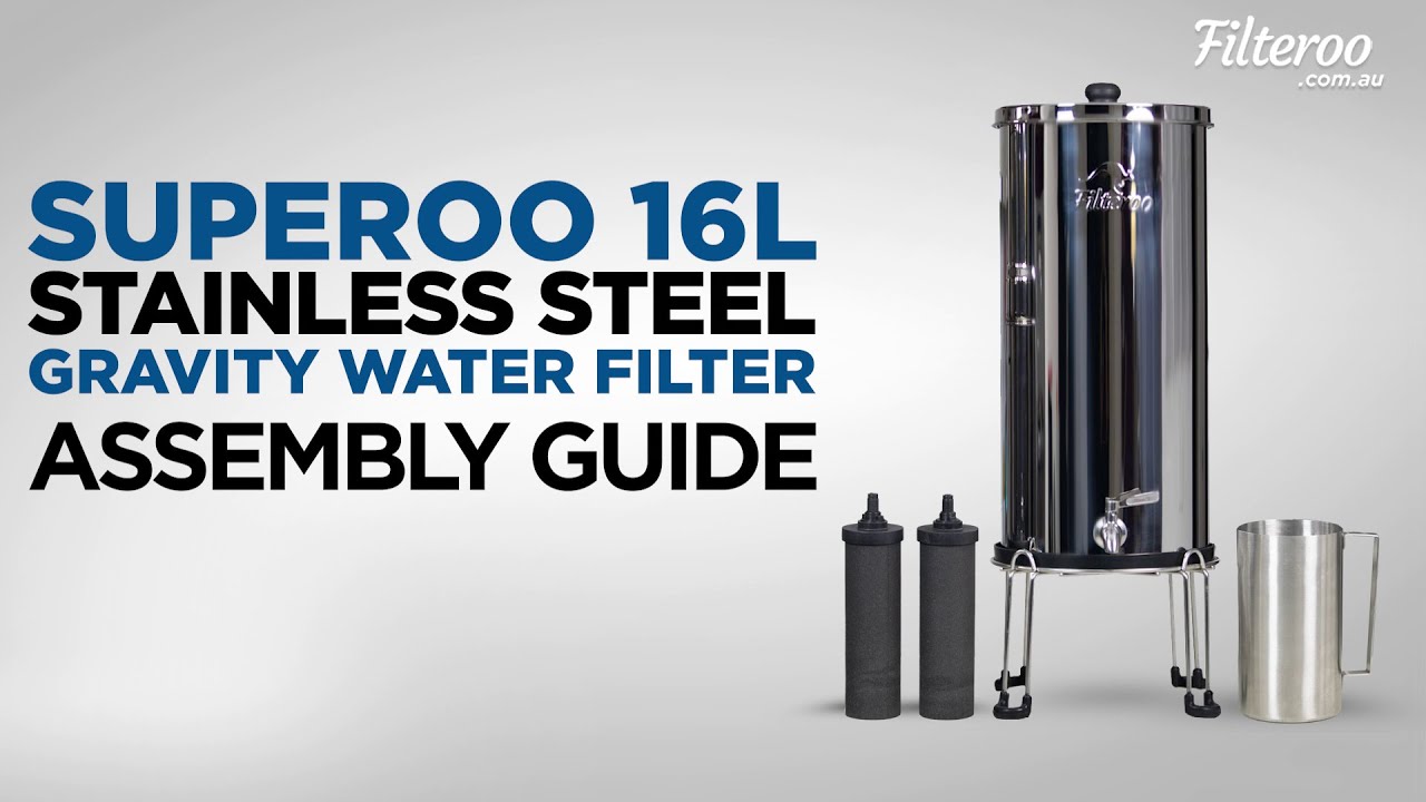 Filteroo® Superoo Stainless Steel Gravity Water Filter - Product Assembly