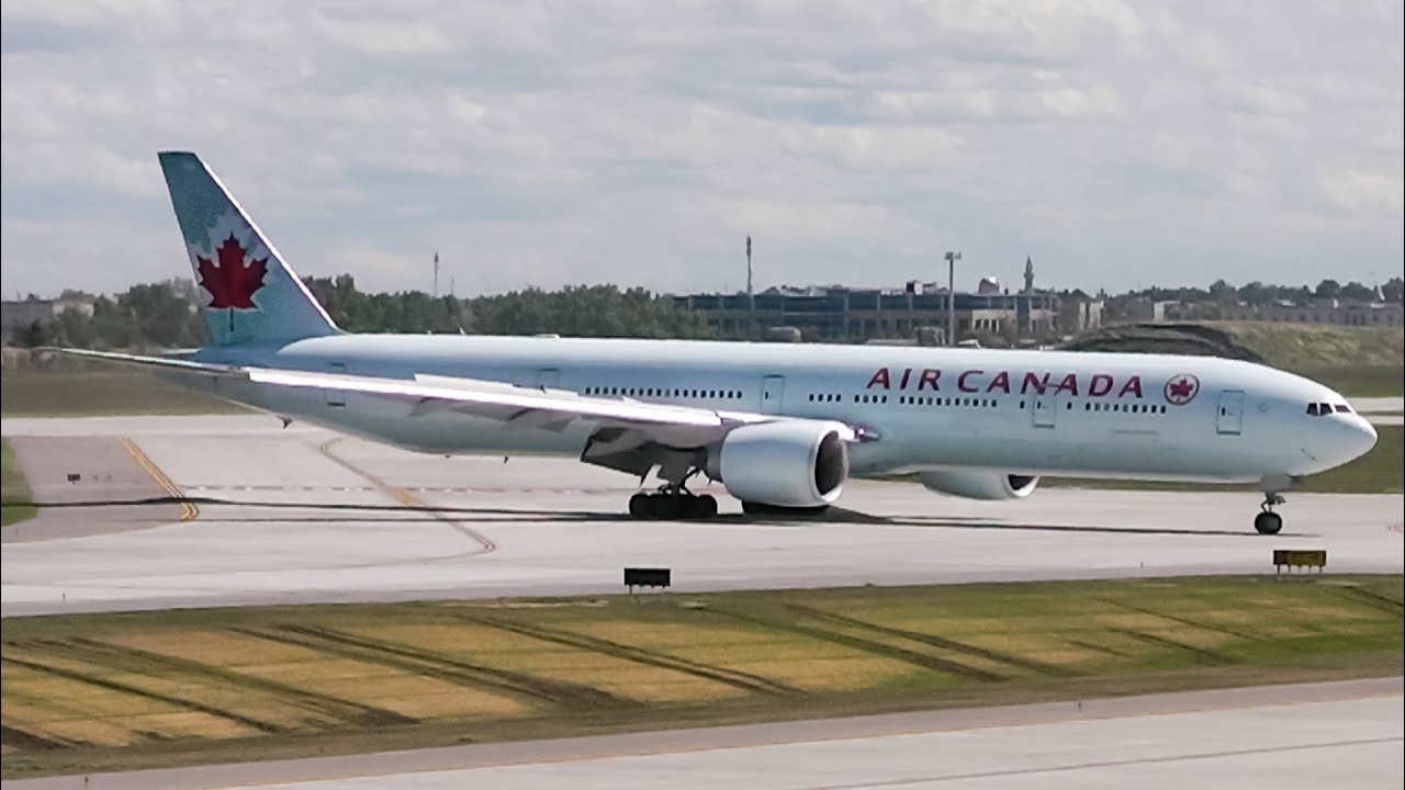 Air Canada 777-333ER [C-FIVM] Landing in Calgary on New Runway ᴴᴰ