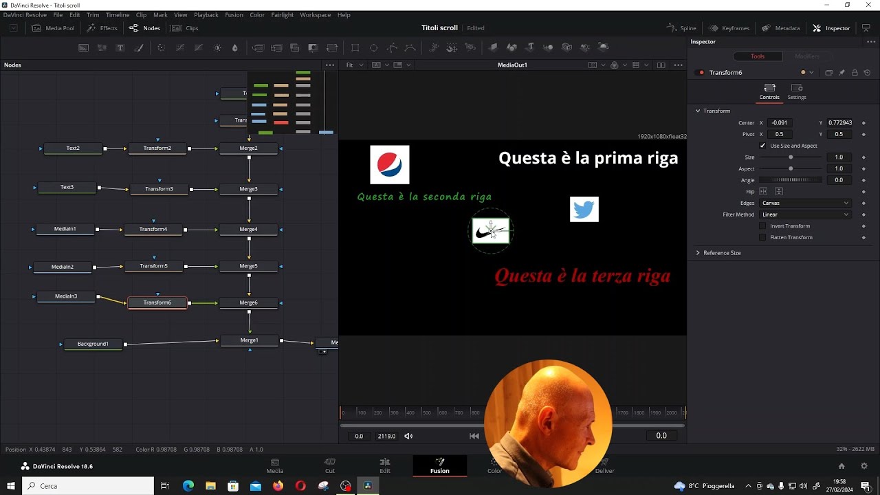 Titoli a scorrimento con DaVinci Resolve