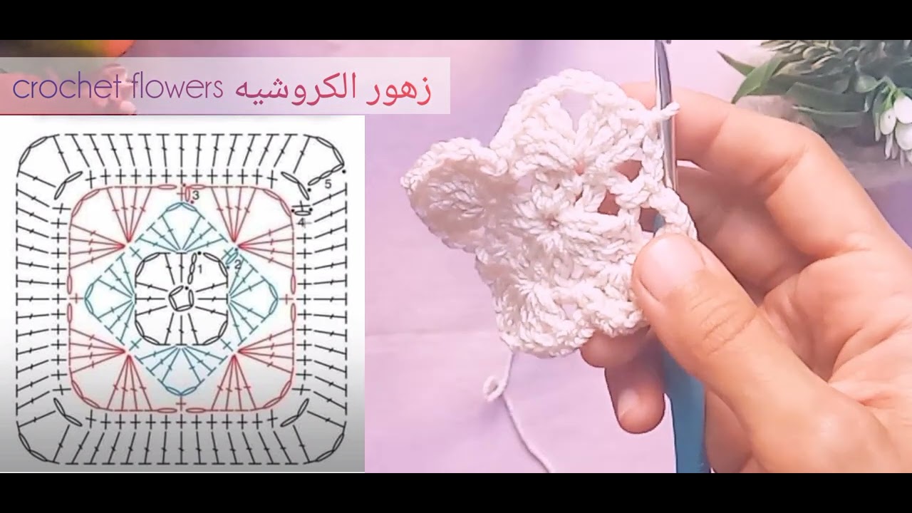 كورس تعليم قراءة باترون الكروشيه غرزة غرزة #crochet #handmade #كروشيه
