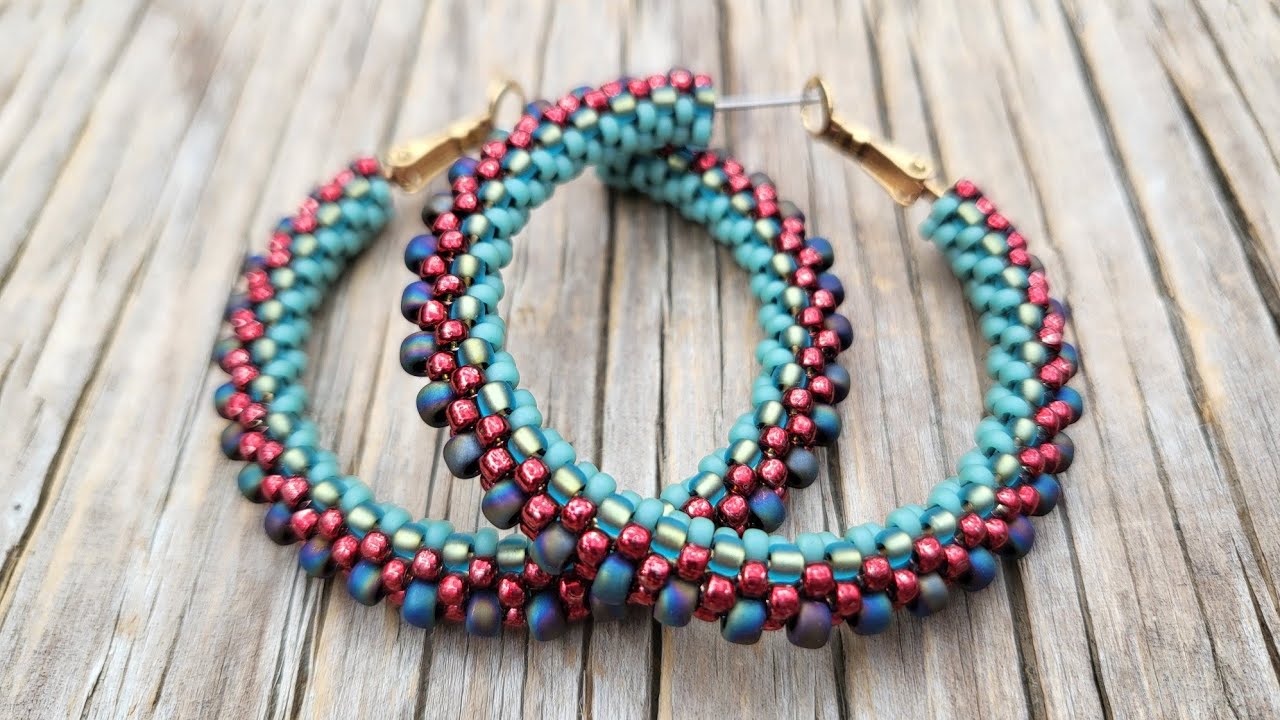 STRATUM • How to Make Peyote Stitch Beaded Hoop Earrings