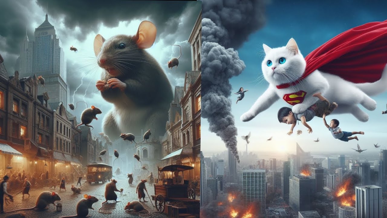super hero cat| rescue story | cat and mouse 