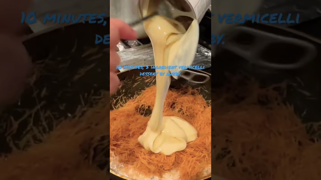Vermicelli dessert! Butter, vermicelli and condense milk.subscribe for more quick recipes