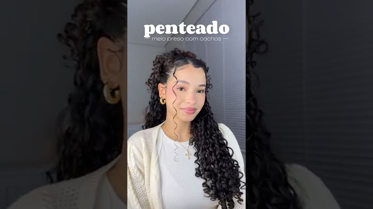Usaria esse penteado?🎀✨ #penteados #cabelocacheado #curlyhair