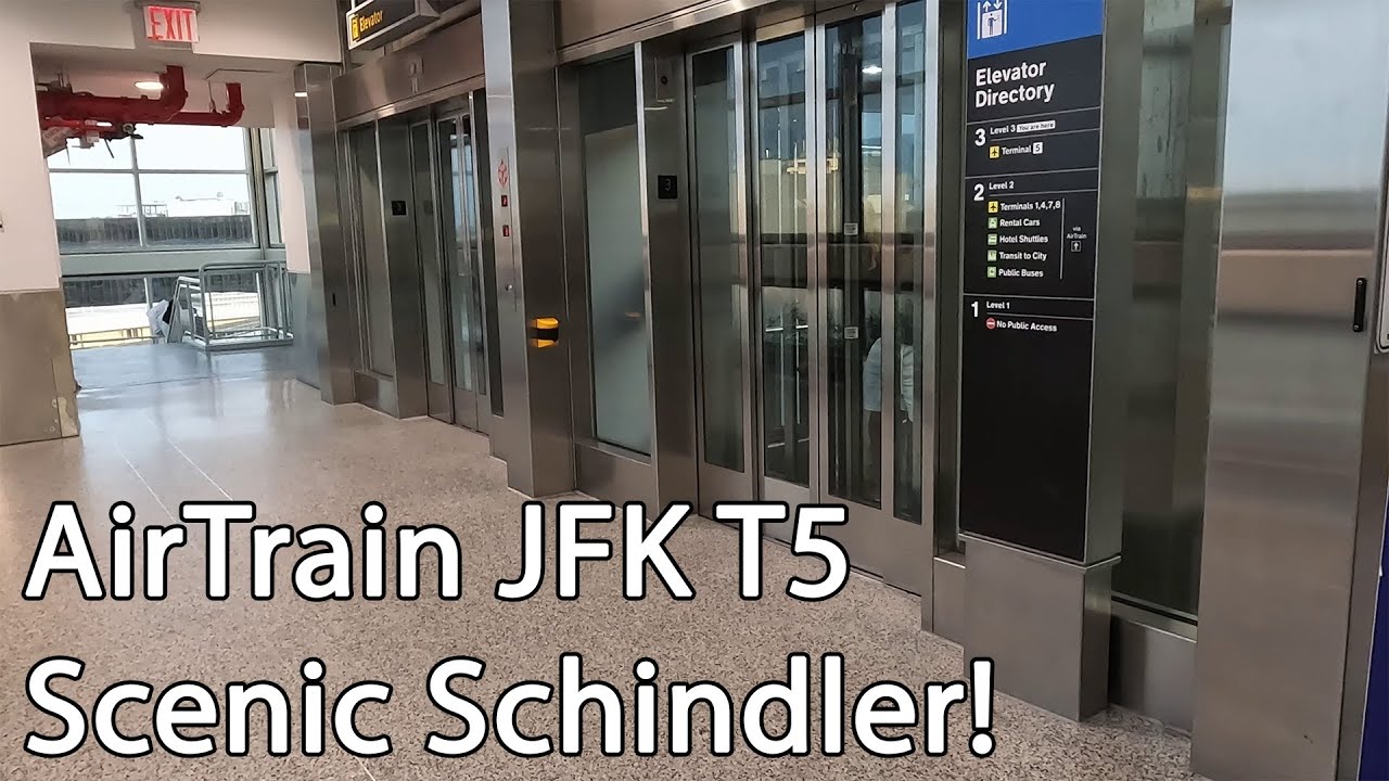 Scenic Schindler Hydraulic Elevators at JFK Airport Terminal 5 AirTrain Station