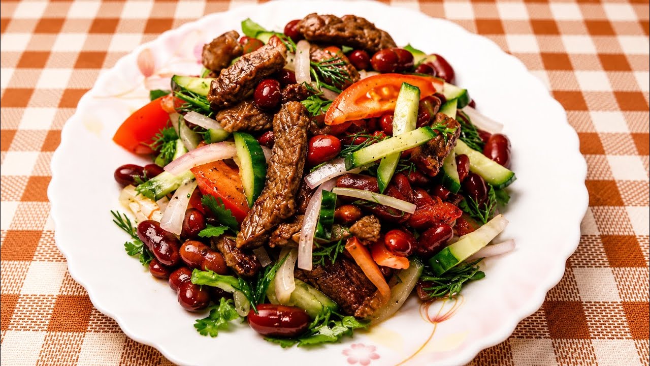 Салат с Красной Фасолью | Рецепт Вкусного и Сытного Салата! Витаминларга Бой Ловия Салат!