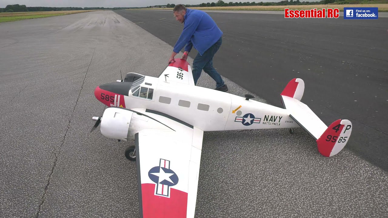 LARGE SCALE RC ! Beechcraft Model 18 Twin Engined RC Aeroplane | WIDE FLIGHT ENVELOPE DISPLAY
