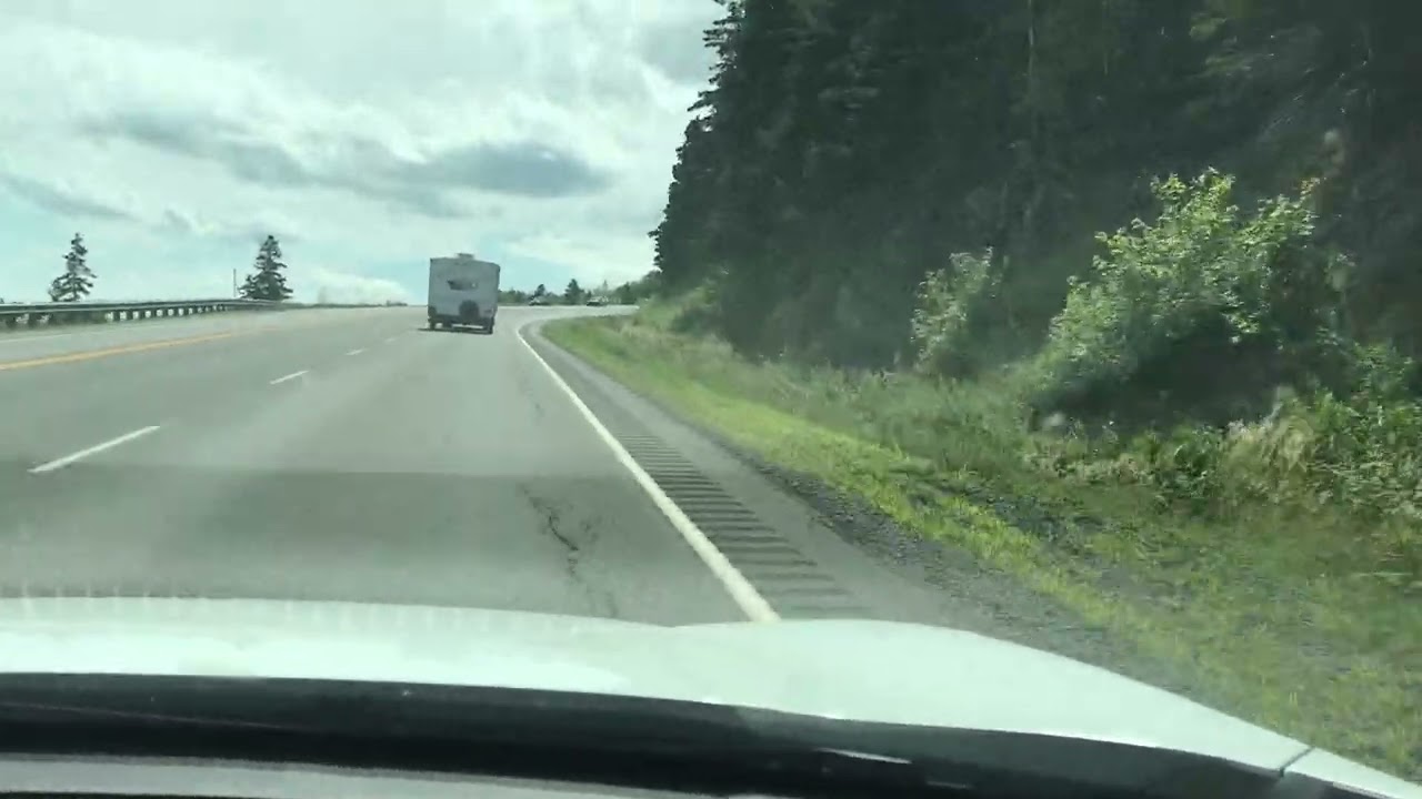 Rumble strips-1 going up Kelly&rsquo;s Mountain, Cape Breton