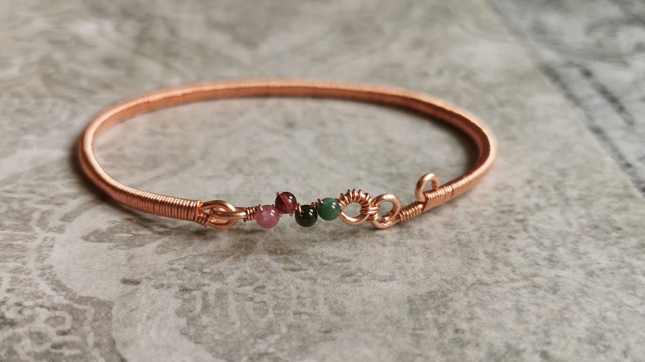 DIY Bangle / Wire wrapped bracelet tutorial/ DIY Jewelry / DIY Accessories