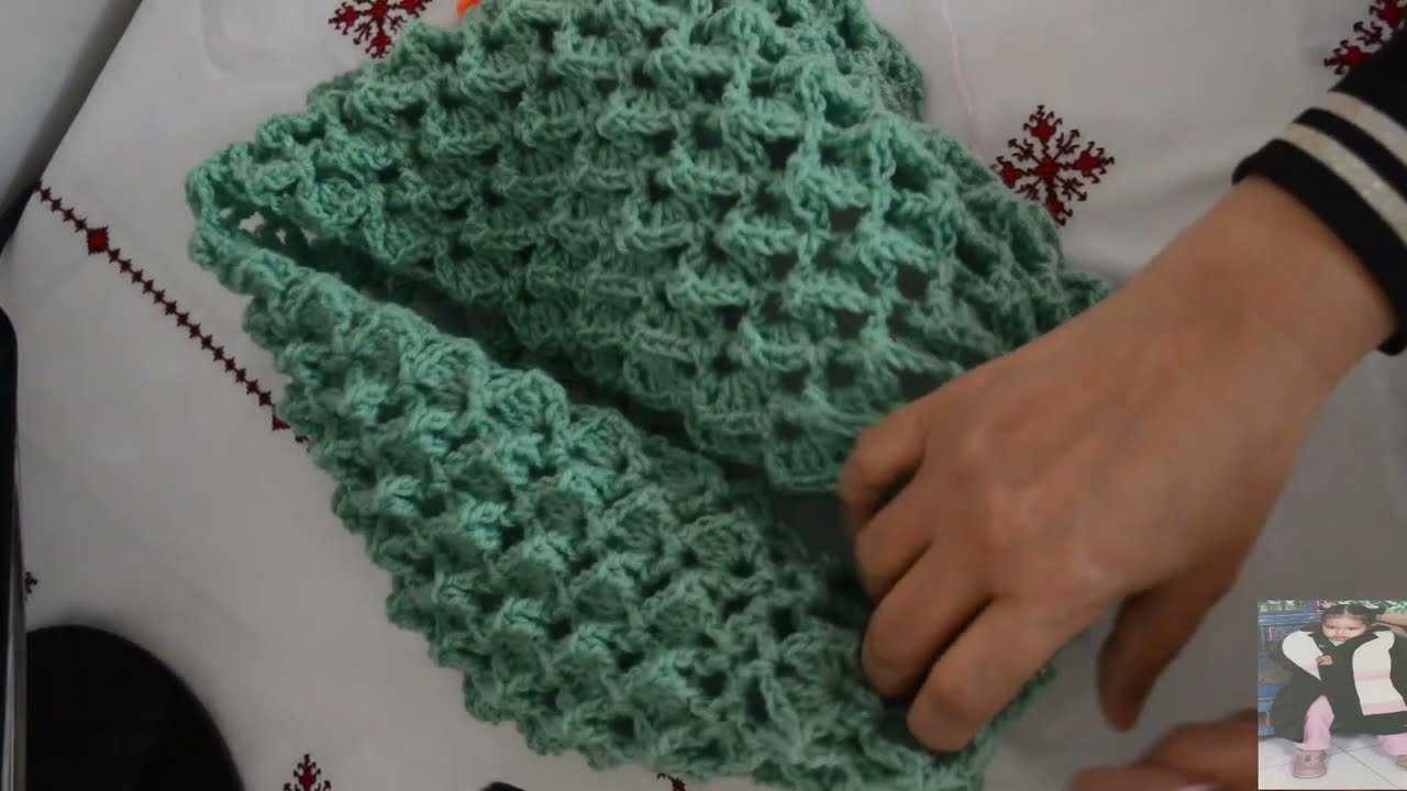 Crochet Echarpe ou chauffe cou au point relief au crochet très facile