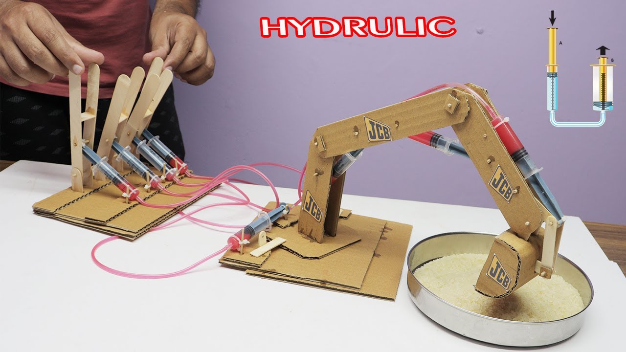science exhibition  project  Make Hydraulic JCB From Cardboard /  Make Hydraulic Powered Jcb Arm