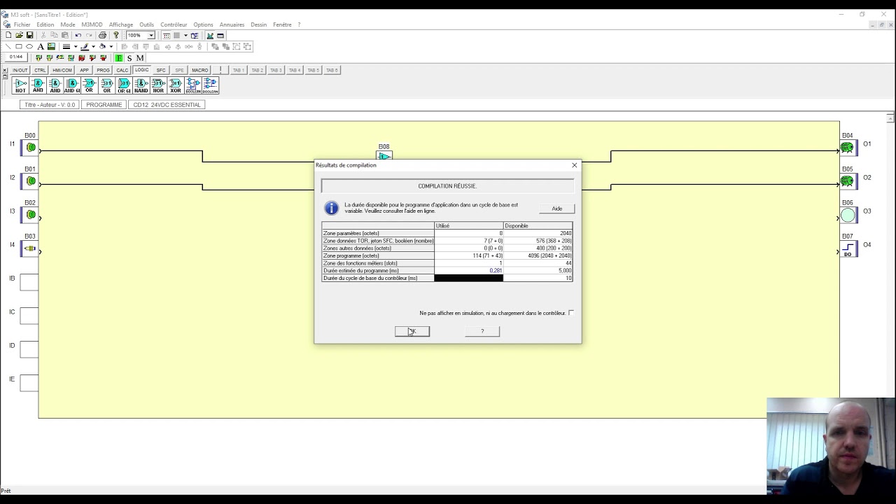 connexion d'un automate millenium et bases de programmation