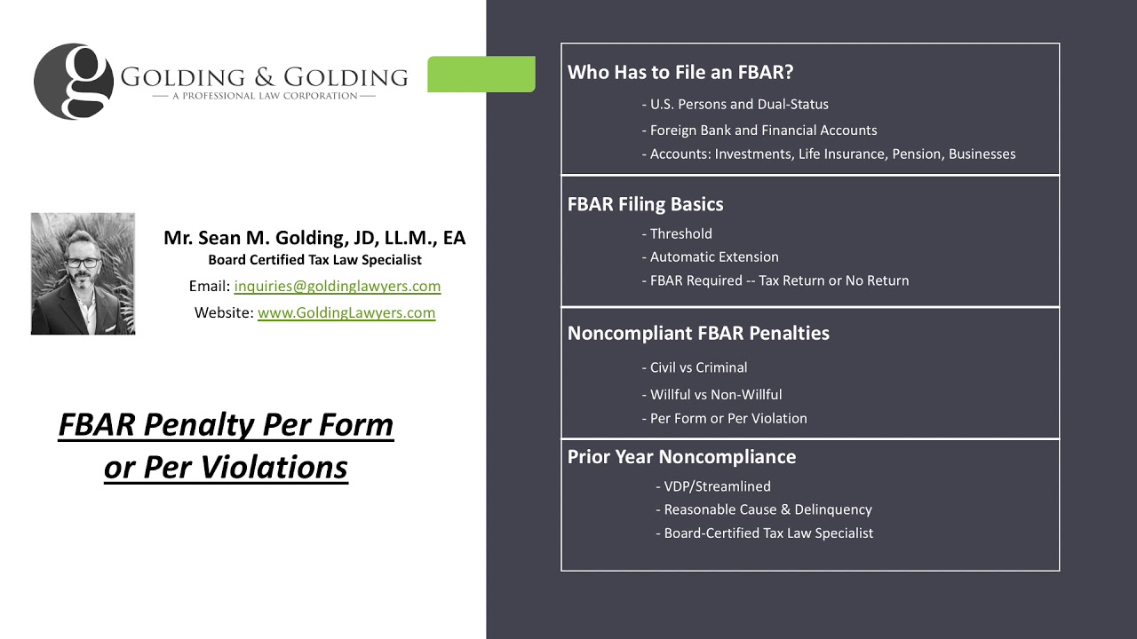 FBAR Penalty Per Form or Per Violation