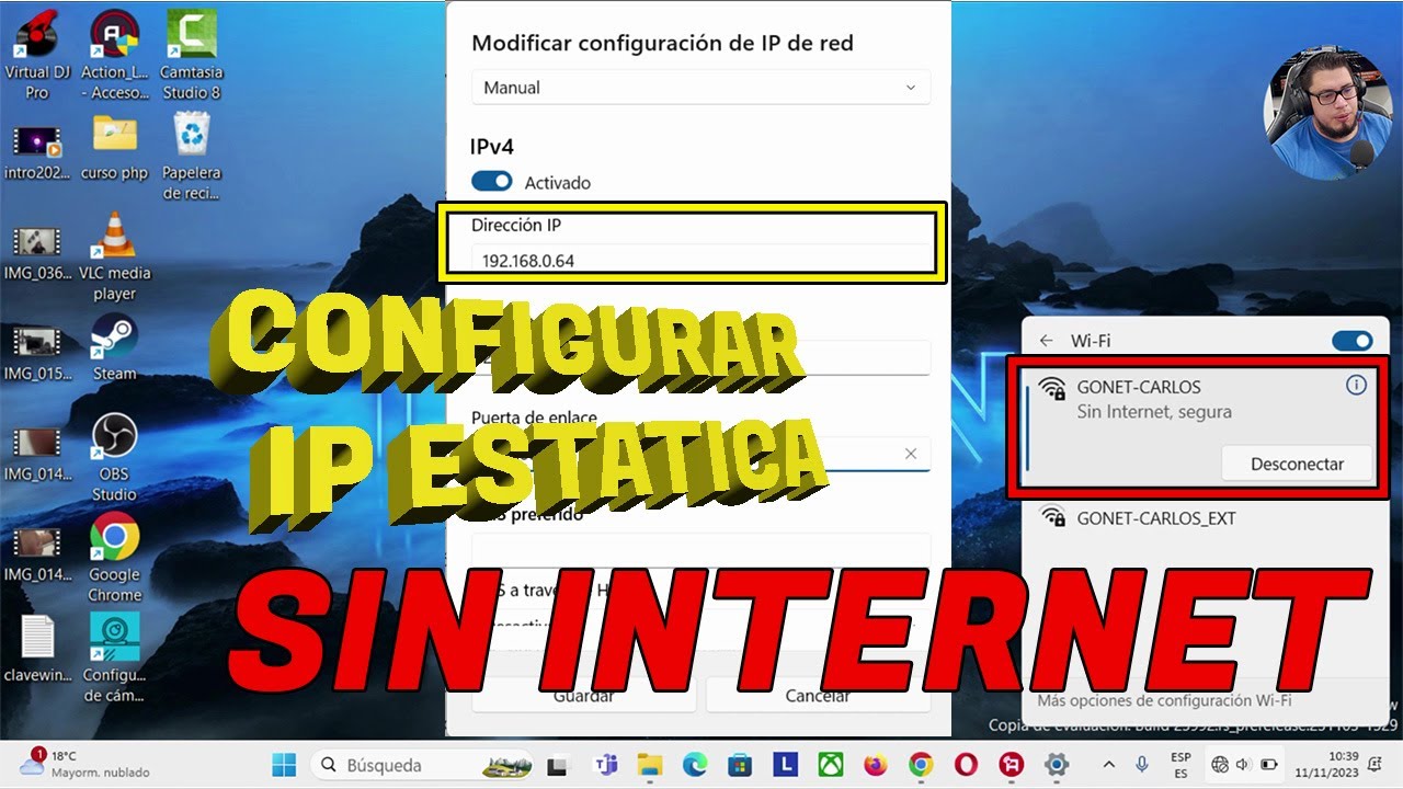 Configurar IP Manual en Windows 11 | Error al Conectar al Wifi  "Sin Internet, Segura" | SOLUCIÓN