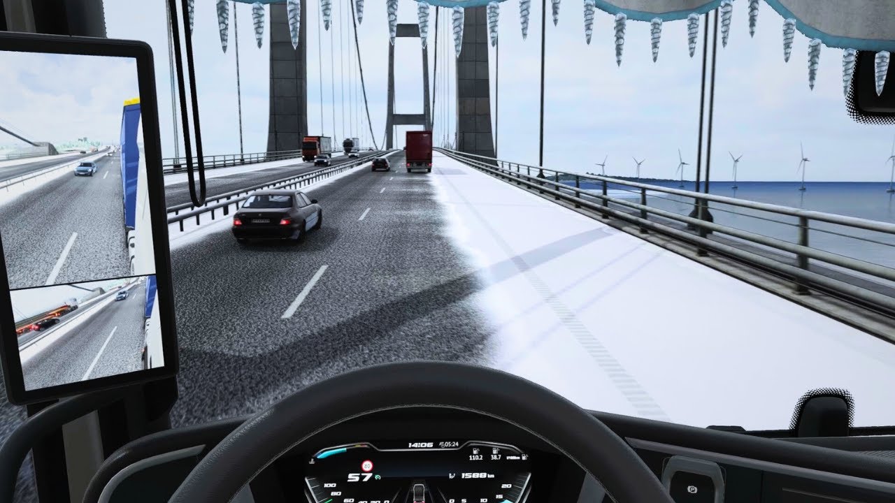 Kiel → Hirthals via Danish Islands | Scenic Winter Bridges | No Commentary | ETS2