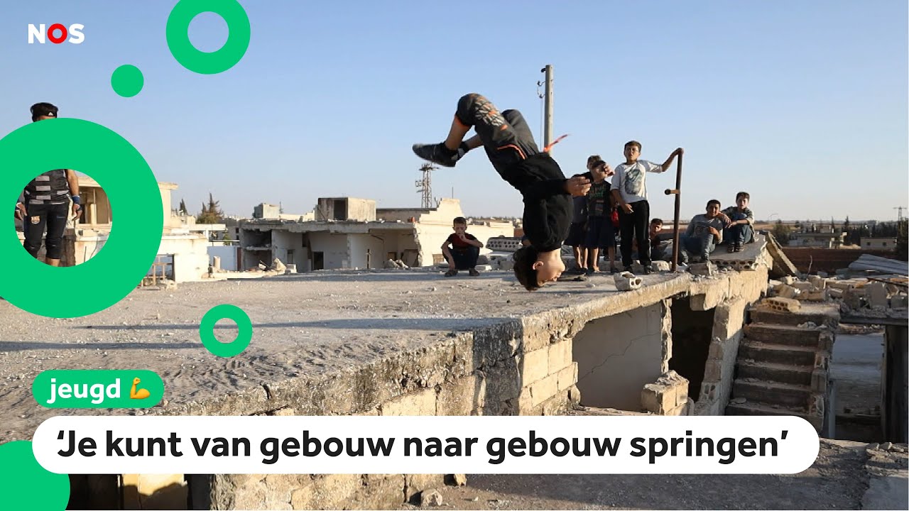 Hadi (9) doet stunts tussen het puin van de oorlog in Syrië