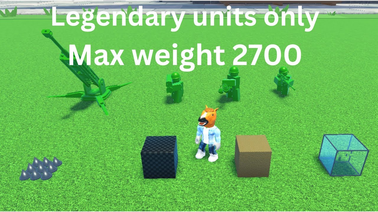 Challenge: Legendaries only, max weight 2700 in Toy Defense Roblox
