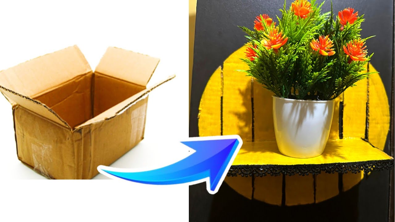 How to make a flowerpot stand out of cardboard.