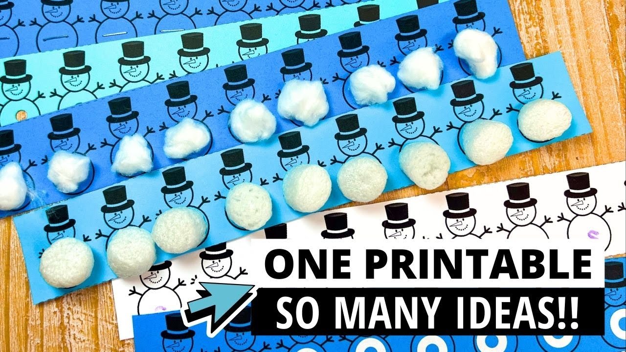 19 Easy Snowman Fine Motor Activities (One Simple Printable!)