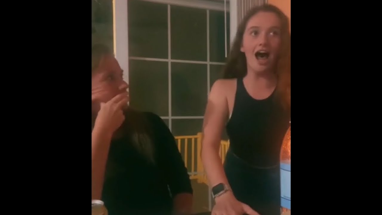 Red head girl burping a lot