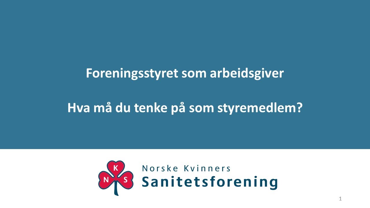 Foreningsstyret som arbeidsgiver