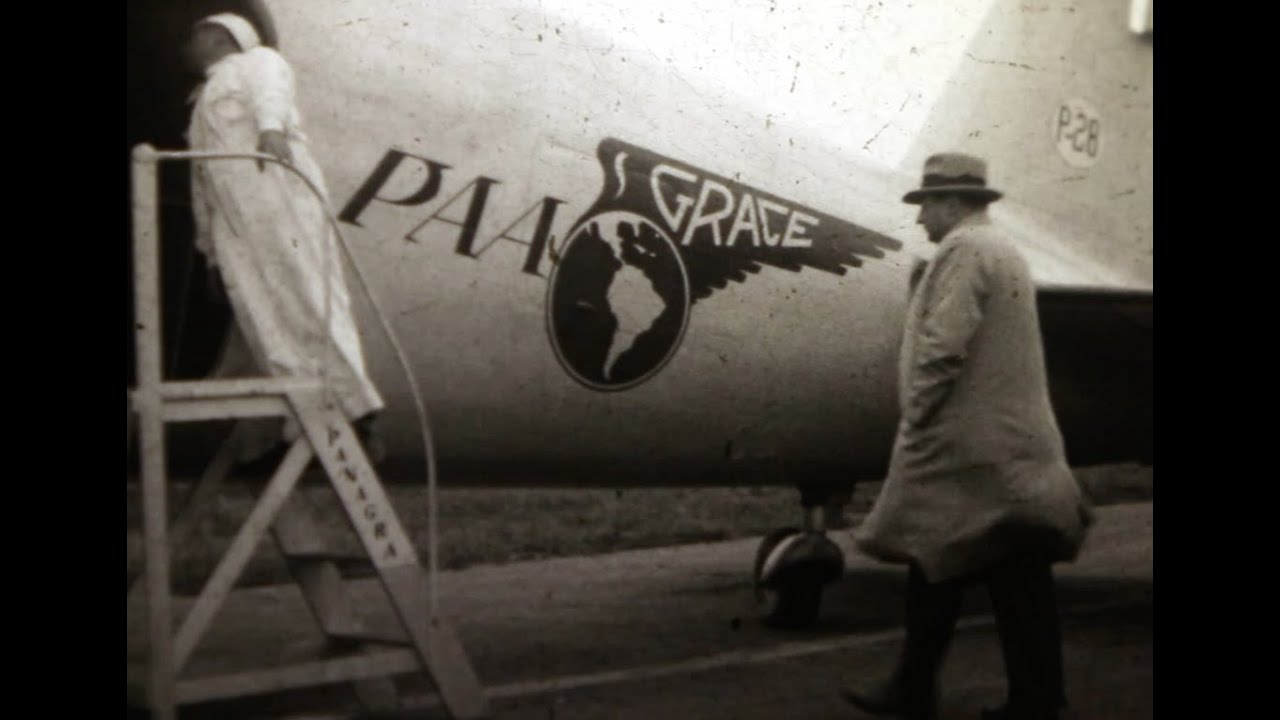 Panagra Grace Airline 1934 DC-2  P-28 P-29. pre Pan Am. 16mm home movie.Villa Mercedes,  Argentina.
