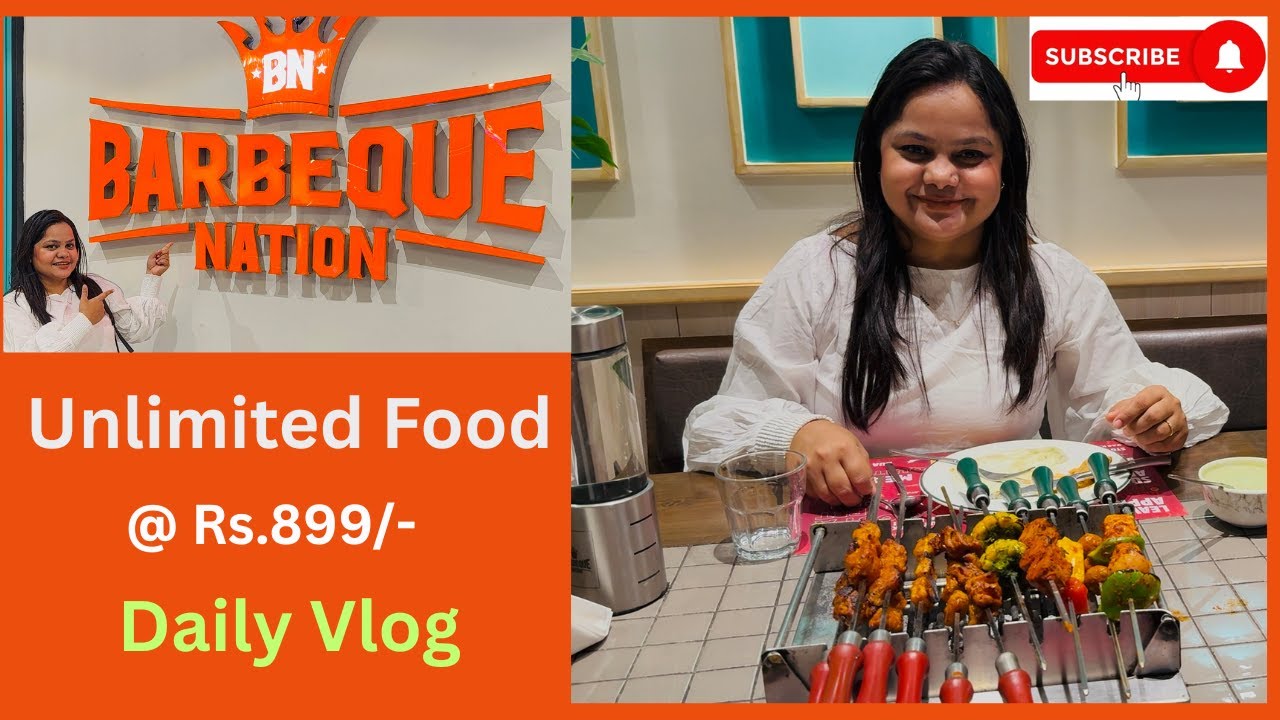 Barbeque Nation में डिनर 🍢 | Z Square Mall, Kanpur | Unlimited BBQ, Buffet & Desserts #dailyvlog