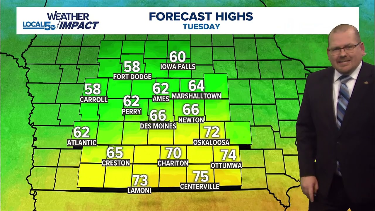 3/9/26 Central Iowa Forecast - Storms just off to the southeast for Tuesday evening