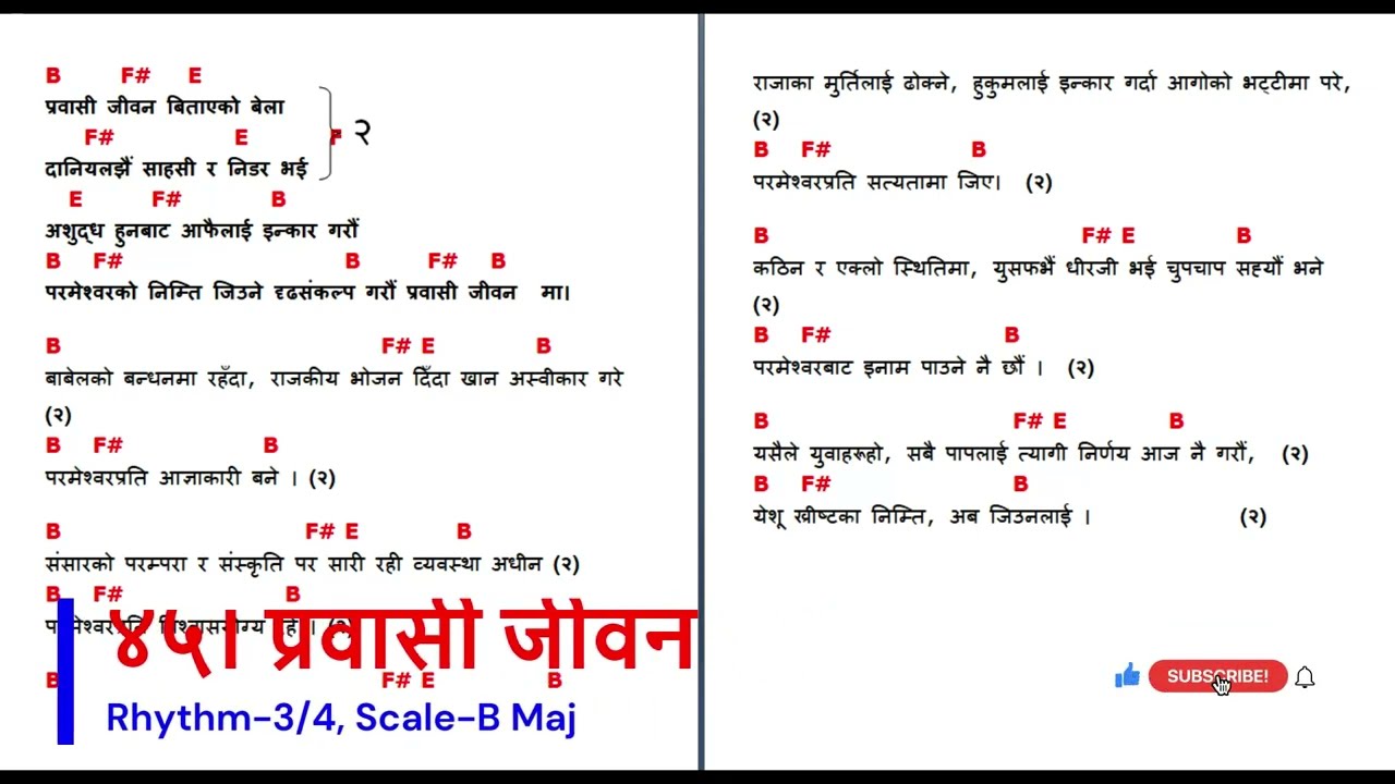 Holyfive।। 45 Prabasi Jiban Bitaeko Bela ।। Chord chart