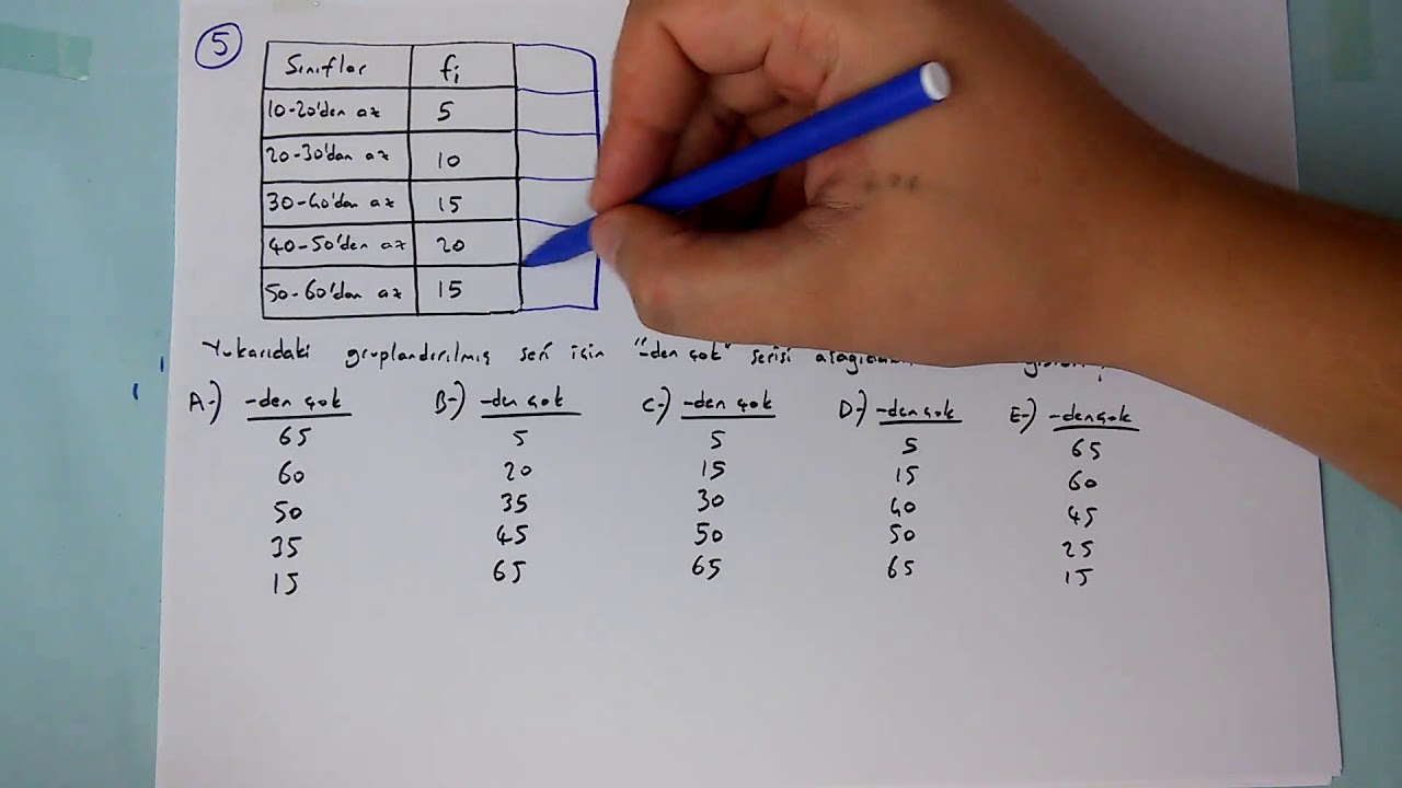 AÖF İSTATİSTİK 1 2013 ARA SINAV 1. KISIM