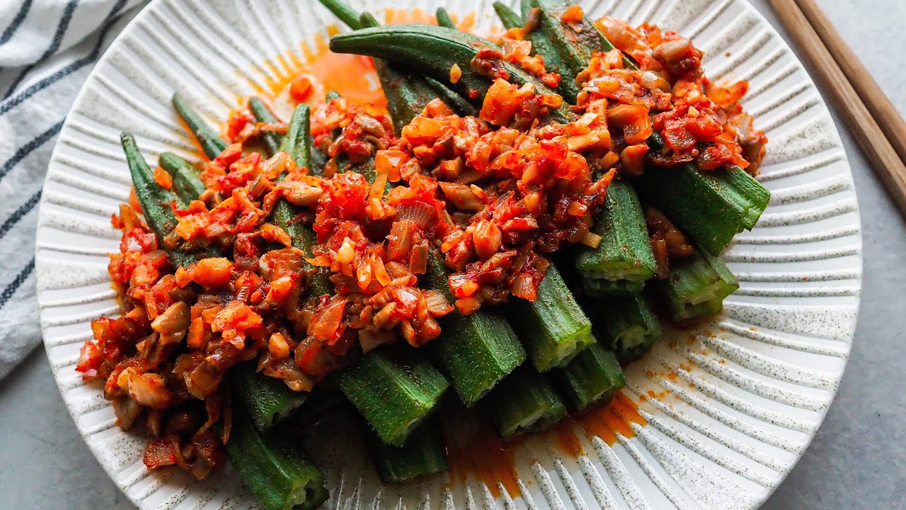 Sambal Okra | Easy Healthy Asian Dish | 香菇叁巴蒸秋葵