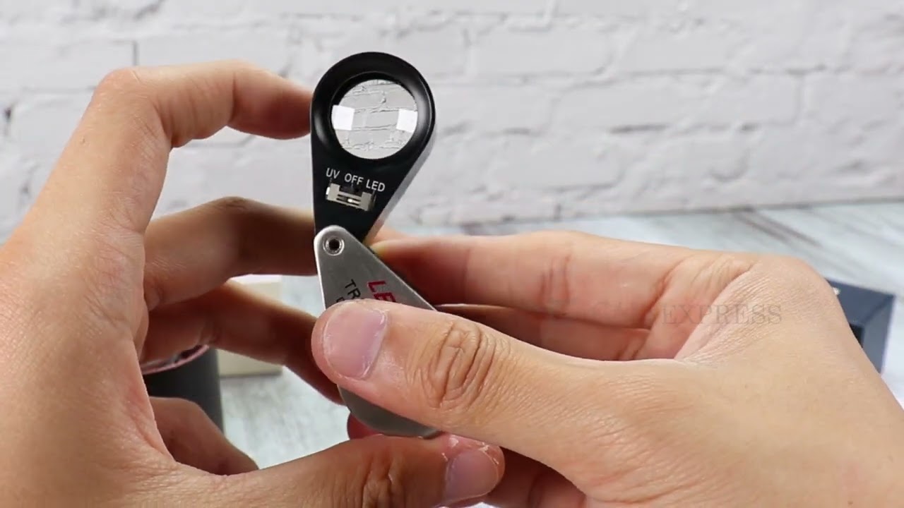 GM11 Mini 10X Jeweler Loupe Magnifier + LED & UV light, 21mm lens