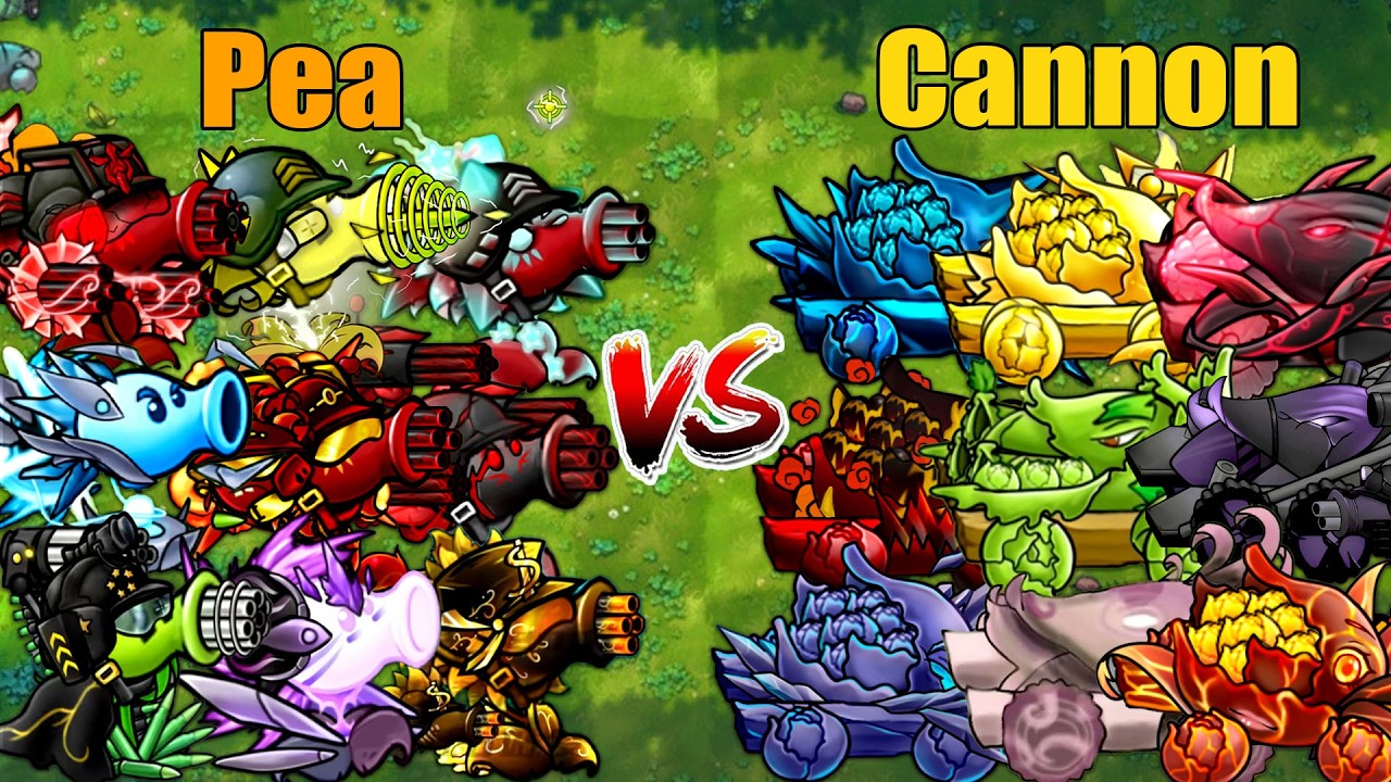 PVZ 1 Fusion 3.4 Challenge!! Team Pea VS Team Cannon VS 300 Zombie Random - Who Will Win?