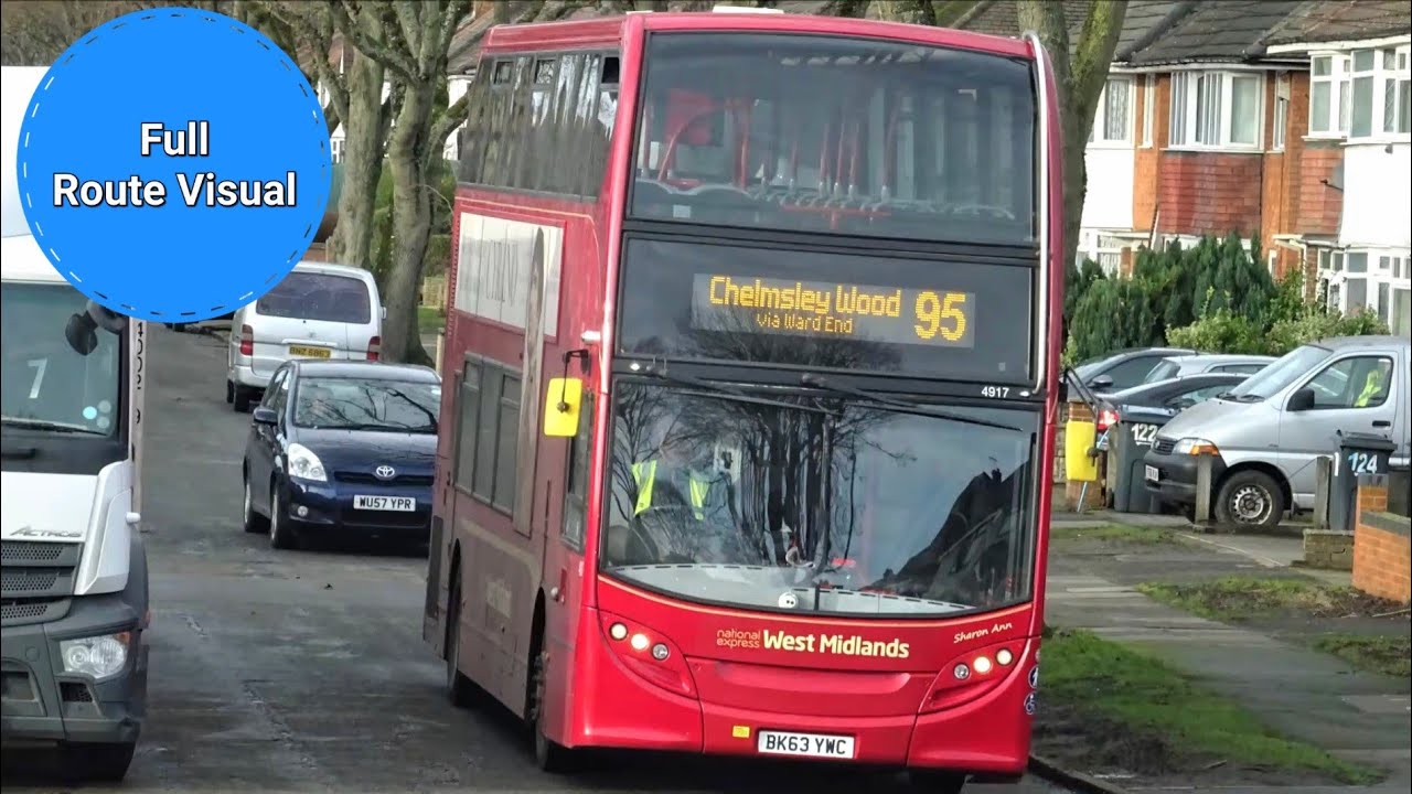 National Express West Midlands 95 Full Route Visual- Chelmsley Wood to Birmingham