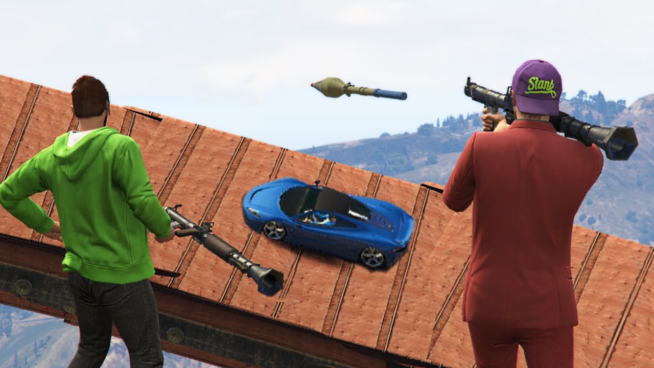 ROCKETS vs SPIRAL STUNTERS! (GTA 5 Funny Moments)