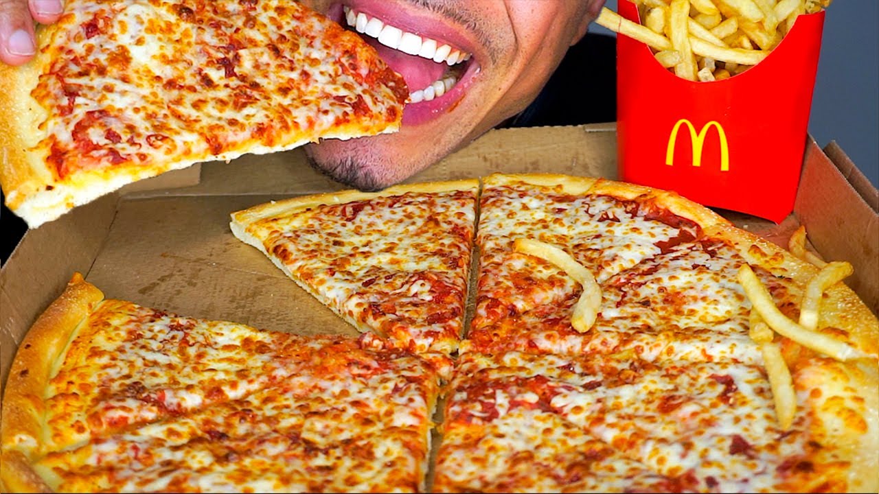 ASMR LITTLE CAESARS PIZZA MUKBANG | EATING MCDONALD'S FRIES | TALKING JERRY *BIG BITES*