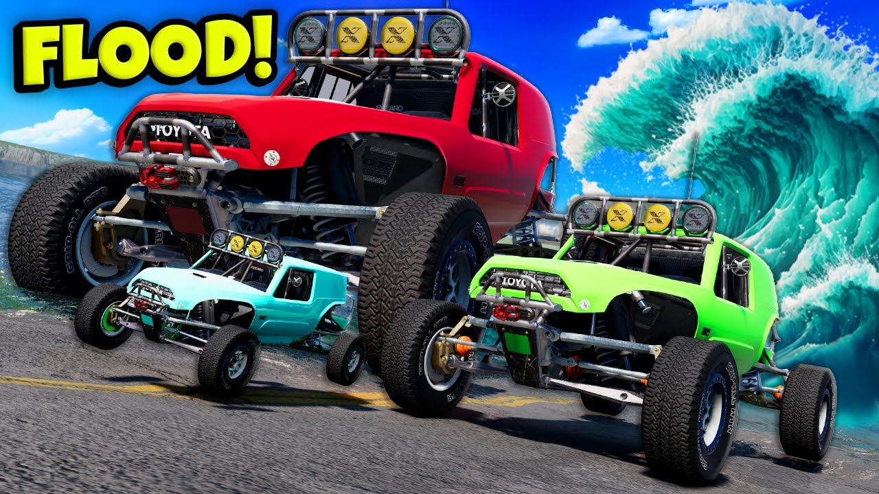 Massive vs Tiny Cars in a FLOOD Escape&hellip; Who Survives? (BeamNG Drive)