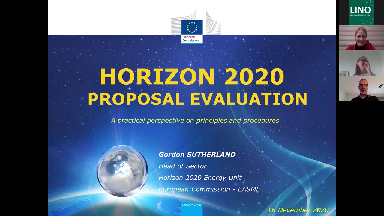 Webinar: Evaluation of Horizon 2020 and Horizon Europe project proposals