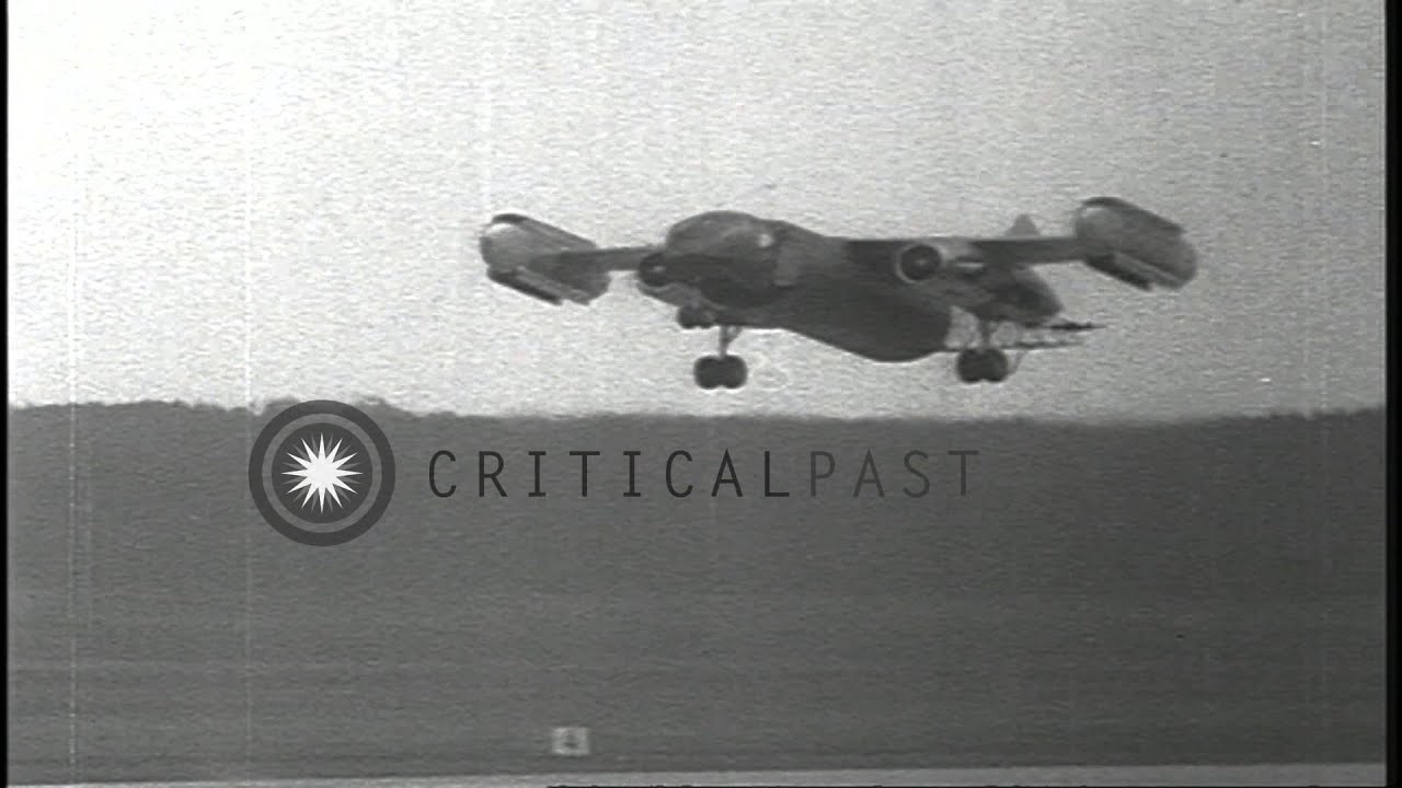World's first vertical take off and landing plane tested near Munich, Germany HD Stock Footage