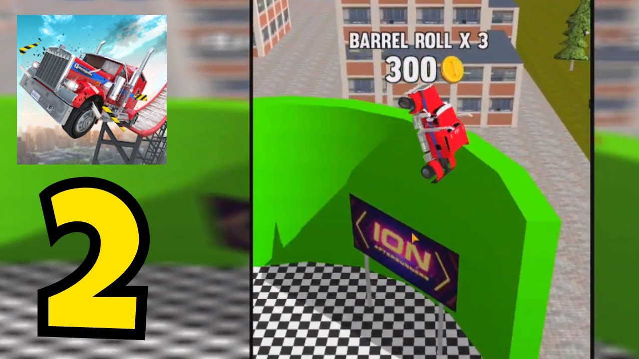 Stunt Truck Jumping Gameplay Walkthrough - All Levels 1 2 3 4 5