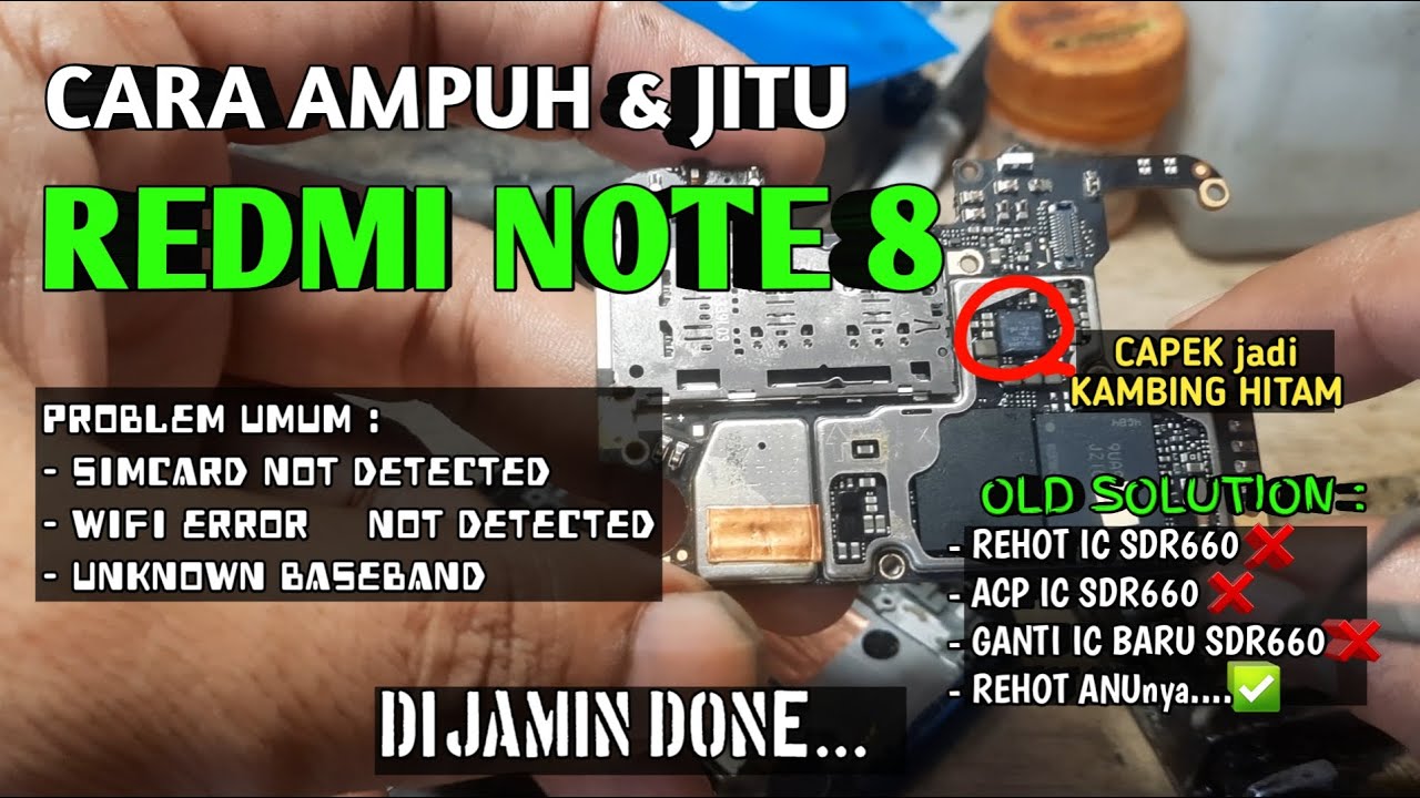 SOLUSI AMPUH ATASI REDMI NOTE 8 KARTU SIM & WIFI TIDAK TERDETEKSI | UNKNOWN BASEBAND
