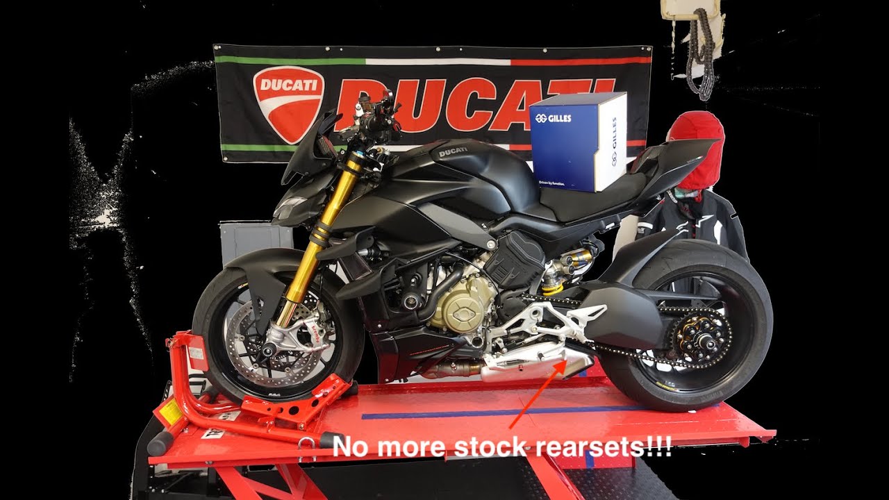 Я установил задние подножки Gilles Tooling MUE2 на свой Ducati Streetfighter V4S!!!
