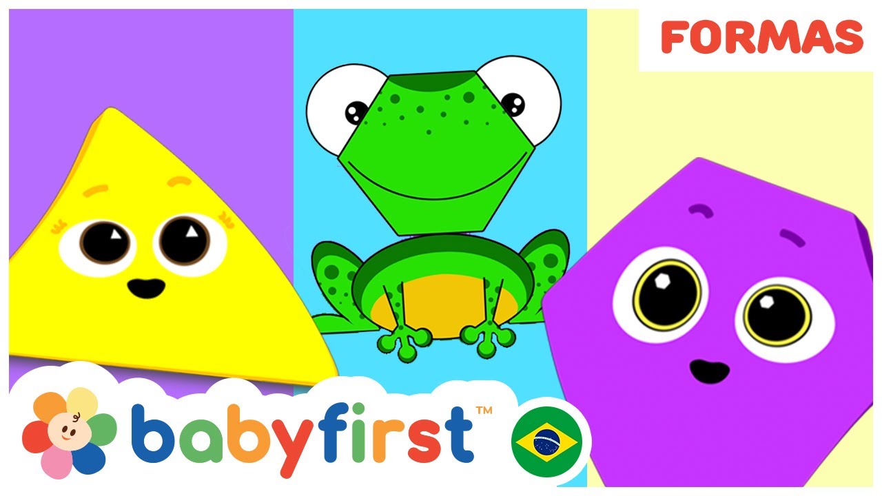 Vídeos Educativos para crianças | Aprenda as cores e as formas geometricas | Sapo | BabyFirst Brasil