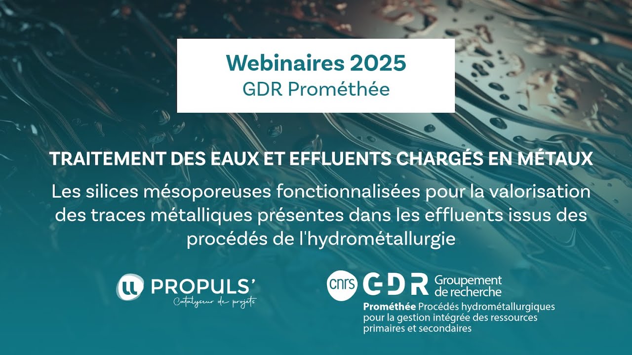 GDR Prométhée - Webinaire n°13 - Les silices mésoporeuses fonctionnalisées pour la valorisation...