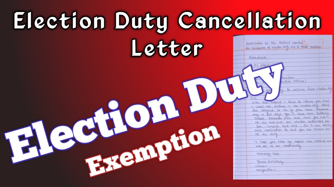 Election duty Cancellation letter ।। Election duty Relieve letter